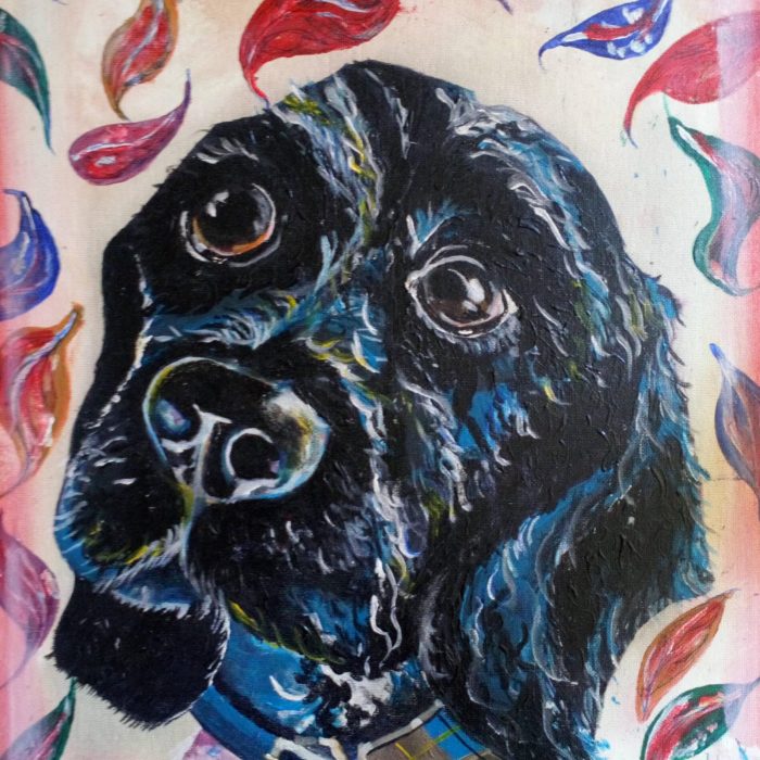 Painting of Charlie the cockerspaniel 30x40cm