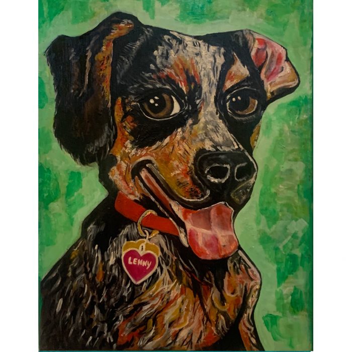 Lenny Dog, oil painting on canvas